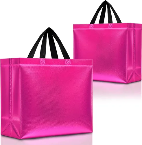 Miniatura 8 de Nush Nush Bolsas de Regalo Rojas Tamaño Mediano – Juego de 12 Bolsas de Regalo Rojas Brillantes Reutilizables con Asas - Bolsa Ideal para Regalos