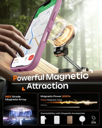 Miniatura 17 de TOCOL Funda para iPhone 11, compatible con Magsafe, protección completa de cámara, imanes integrados, protección contra caídas, funda translúcida