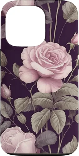 Miniatura 9 de Funda rosa botánica para iPhone 13 Floral Vintage Pattern with cute pink purple