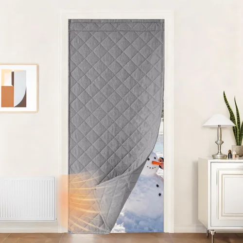 Miniatura 10 de NICETOWN Cortina de puerta con aislamiento térmico, opaca, ahorro de energía, con 3 formas de colgar, material grueso, fácil de instalar, mantiene