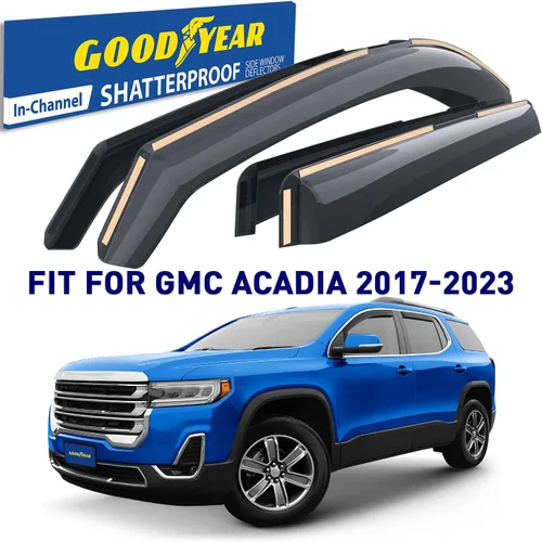 Miniatura 2 de Goodyear Deflectores de ventana de canal inastillables para GMC Acadia 2017-2023, protectores de lluvia, viseras de ventana para automóviles