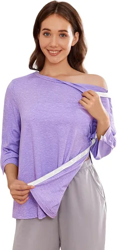 Miniatura 15 de Camisetas Deyeek para Mujeres Después de Cirugía de Hombro Desmontables Mangas 3/4 Tops para Después de Cirugía de Manguito Rotador Ropa Adaptativa