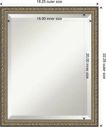 Miniatura 4 de Amanti Art Espejo de baño de madera, espejo de pared plateado parisino para usar como espejo de tocador de baño sobre el fregadero
