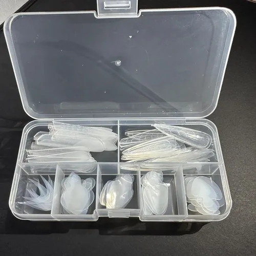 Miniatura 5 de Juego de 2 formas de uñas dobles transparentes para uñas con puntas de forma para Polygel con 60 almohadillas reutilizables para manicura, arte