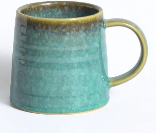 Miniatura 17 de Taza de café grande de cerámica, tazas de cerámica hechas a mano, tazas de té con mango grande para oficina y hogar, 15.5 onzas, aptas para Azul