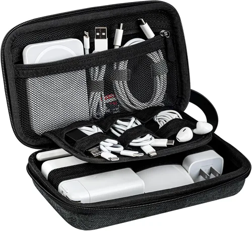 JETech Estuche organizador de accesorios de viaje, bolsa electrónica portátil para MacBook adaptadores de corriente, cables, banco de energía,