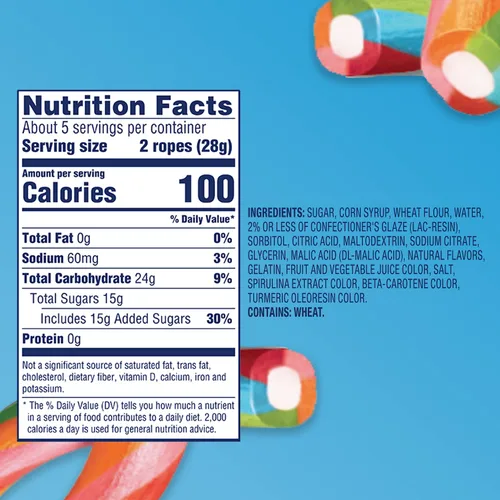 Miniatura 3 de SweeTARTS Ropes Twisted Rainbow Punch, 5 onzas, 6