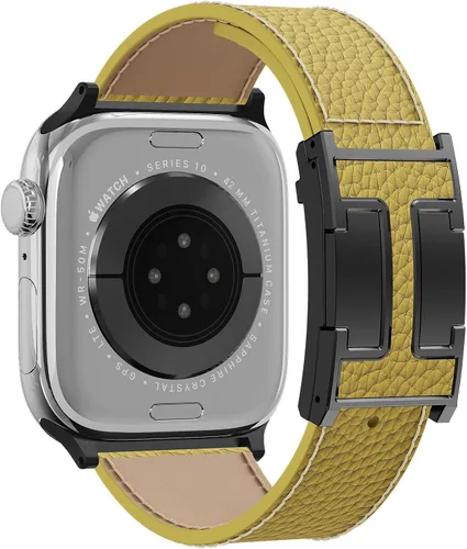 Miniatura 32 de Correa de reloj magnética de cuero compatible con Apple Watch Ultra 49 mm, 46 mm, 45 mm, 44 mm, 42 mm, 41 mm, 40 mm, 38 mm, correa de repuesto