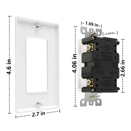 Miniatura 25 de POWAWINI - Enchufe GFCI de 15 amperios, certificación UL, receptáculos GFI de autocomprobación, resistentes a manipulaciones, resistente a la Blanco