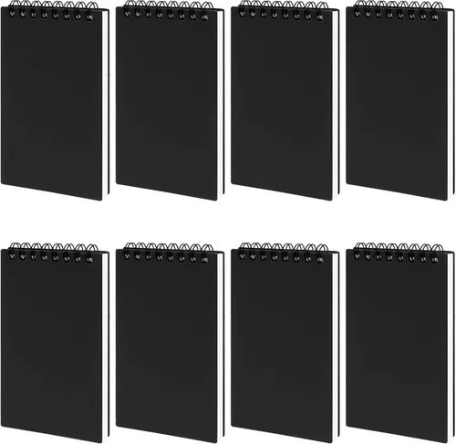 wavamawa Paquete de 8 cuadernos de bolsillo, cuadernos pequeños en espiral de 3 x 5 pulgadas, mini bloc de notas con rayas universitarias, bloc de