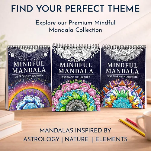 Miniatura 8 de Libro de colorear mandala RYVE para adultos - 50 mandalas únicas para relajación y alivio del estrés - Libro de colorear para adultos en espiral