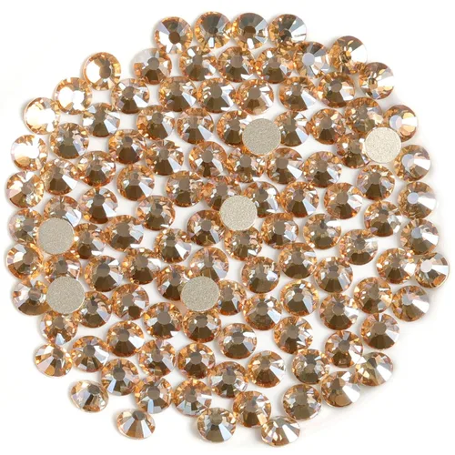 Miniatura 62 de Beadsland 1440 diamantes de imitación de cristal con parte trasera plana, gemas redondas, ámbar, SS3, 0.047-0.055 in