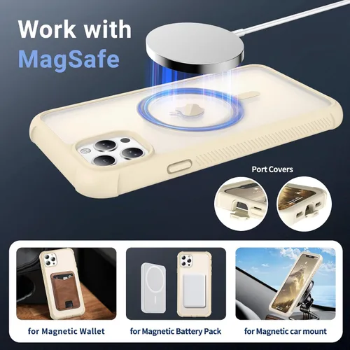 Miniatura 4 de jaroco - Funda magnética compatible con MagSafe para iPhone 11 de 6.1 pulgadas; protección de grado militar contra caídas, de doble capa
