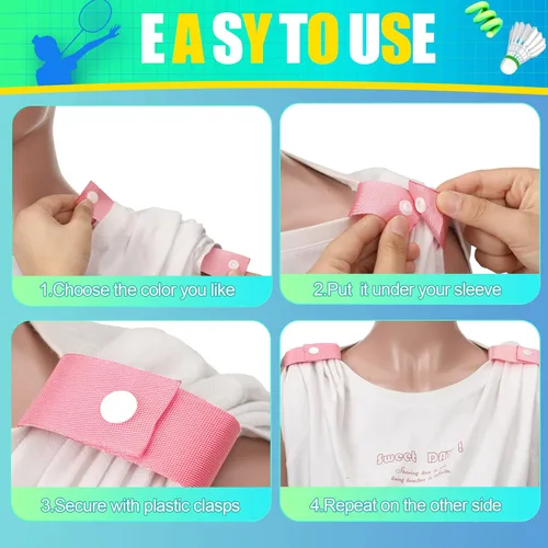 Miniatura 3 de Dingion 20 pares de soportes de manga de sóftbol para mujer, camisetas deportivas, clips con broches de presión, correas de gimnasia y fútbol