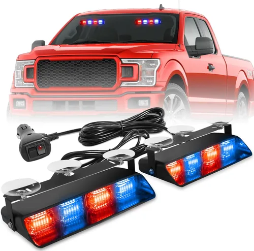 Miniatura 17 de HLauto 2002L Luces estroboscópicas de emergencia para salpicadero: luces de seguridad ámbar, luces de advertencia intermitentes para parabrisas