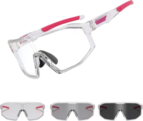 Miniatura 15 de Gafas de ciclismo fotocromáticas para hombres y mujeres, gafas de sol deportivas transparentes, para montar en bicicleta de montaña, MTB