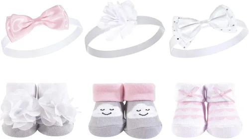 Miniatura 77 de Hudson Baby Conjunto de regalo de diadema y calcetines para niña Flor azul marino rosa