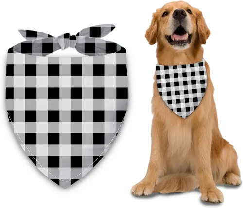 Miniatura 11 de Pañuelo de girasol con hojas para perro, bufanda lavable para mascotas, pañuelo ajustable triangular, estampado de doble cara, negro, girasol Hueso