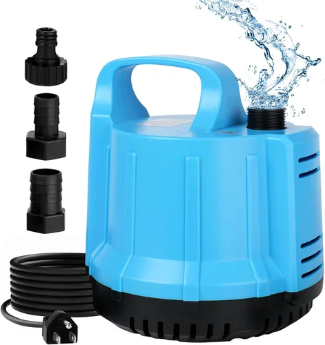 Bomba de agua sumergible de 1200 GPH de 115 W para tanque de peces grande de 140-300 galones, estanque, acuario, fuente, drenaje de piscina, sistema