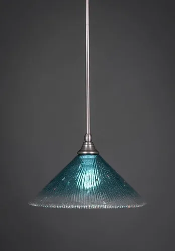 Miniatura 2 de Toltech Lighting 23-BN-448 - Lámpara colgante de 12 pulgadas, acabado de níquel cepillado con cristal verde azulado cepillado níquel