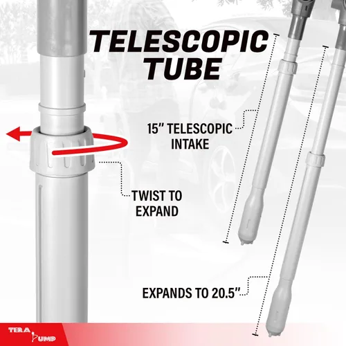 Miniatura 6 de TeraPump - Bomba eléctrica de transferencia de gas TREP01-TXL E85 de 2ª generación, batería 2D, 2.3 GPM, manguera de vinilo mejorada de 10 pies