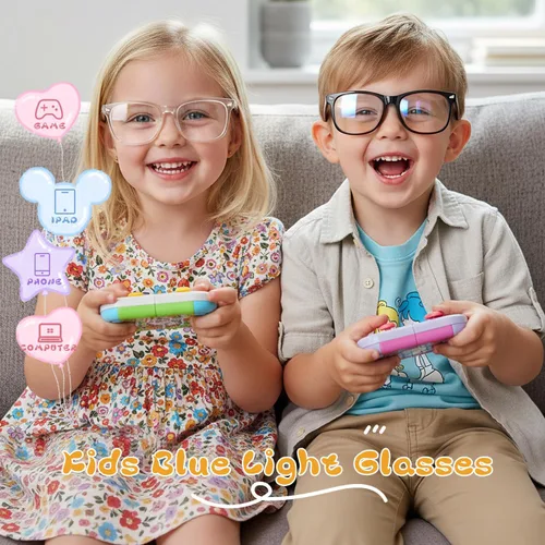 Miniatura 5 de Lentes de bloqueo de luz azul para niños y niñas, TR90, irrompibles, antirreflejos, UV400 de 2 a 18 años