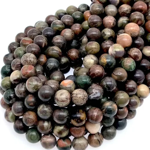 Miniatura 10 de Cuentas de ágata de pavo real natural de 0.236 in, cuentas redondas lisas de materiales de bricolaje, pulsera, collar, aretes, fabricación de joyas