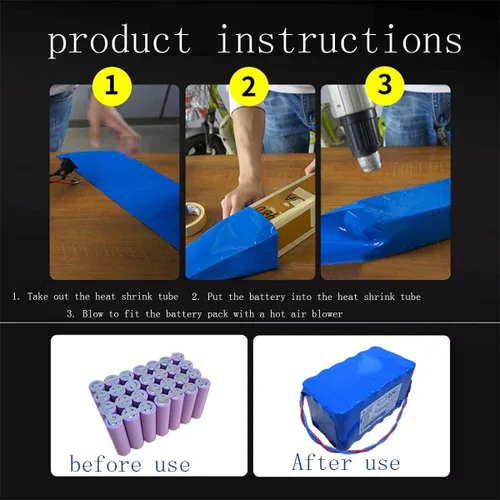 Miniatura 3 de Tubo termocontraíble para bricolaje, gran batería, tubo de envoltura de PVC de larga duración, protección de aislamiento, seguro y fácil, respetuoso