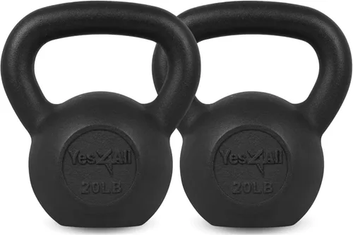 Miniatura 24 de Yes4All Pesa rusa de hierro fundido, pesas rusas para entrenamiento de fuerza 5-80 libras (5, 10, 15, 20, 25, 30, 35, 40, 45, 50, 60, 70, 80 libras)
