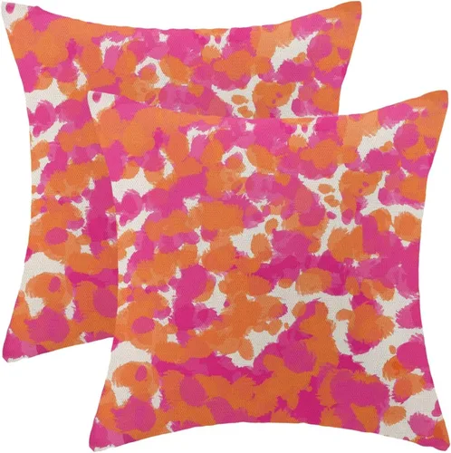 Miniatura 18 de AEIOAE Fundas de Almohada Costeras de 16 x 16 Pulgadas Juego de 2, Fundas Decorativas de Lino con Estampado de Peces Azules de Playa Oceánica