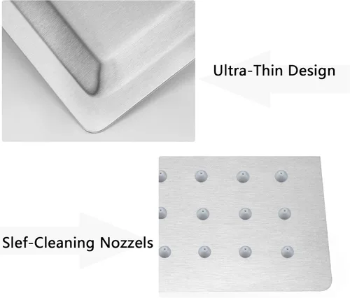 Miniatura 4 de NearMoon Cabezal de ducha de lluvia con brazo de extensión ajustable de 11 pulgadas, cabezal cuadrado grande de acero inoxidable de alto flujo