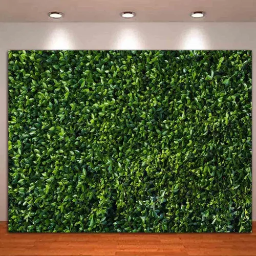 Miniatura 13 de HQM - Fondo de foto 3D de hojas verdes temáticas de primavera para naturaleza, boda, cumpleaños, recién nacido, baby shower, fotografía