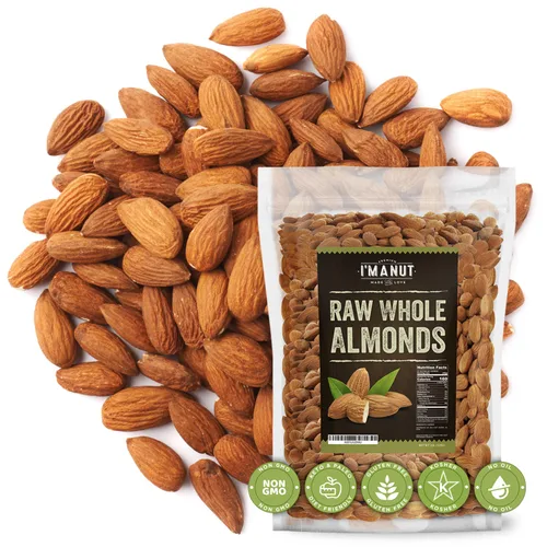 Miniatura 9 de Almendras tostadas secas sin sal, 48 onzas (3 libras) Probadas por lotes sin gluten y maní, sin aceite, enteras, sin PPO, sin OMG, sin herbicidas