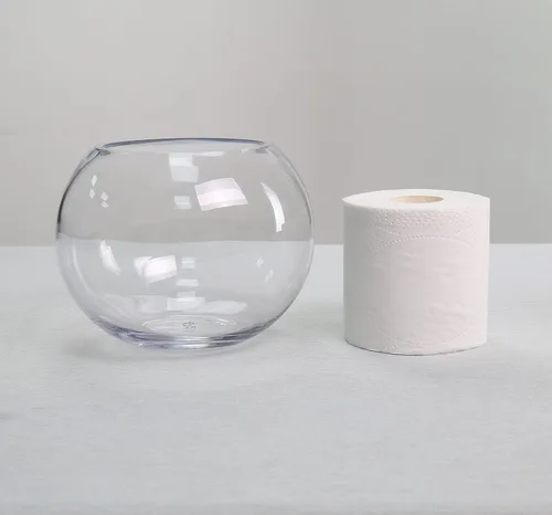 Miniatura 5 de CYS EXCEL Tazón de burbujas de vidrio (Altura-6" Ancho-8", Aprox. 3/4 Gal.) Pequeño jarrón redondo de terrario en forma de globo, florero central