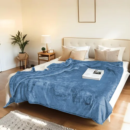Miniatura 38 de Manta térmica eléctrica tipo throw tamaño 50"x60" - Tela de franela y sherpa de doble cara, 6 ajustes de calor y 3 horas de apagado automático