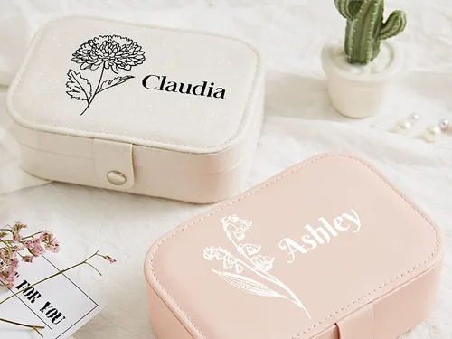 Miniatura 7 de Organizador de joyas de viaje personalizado, caja de joyería, soporte de anillo para joyas, accesorios de viaje para mujeres, organizador de joyas