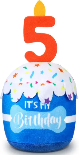 Miniatura 43 de Dansydaisy Accesorios de juguete de pastel de cumpleaños para perros, regalos para niñas y niños, juguete de peluche chirriante para decoración