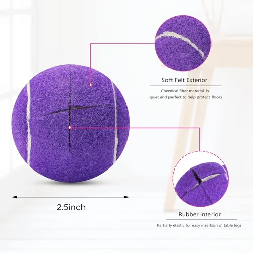Miniatura 2 de Macarrie 16 pelotas de tenis precortadas para sillas, sillas de pelota de tenis, cubiertas de pies para patas de muebles para aula, protección