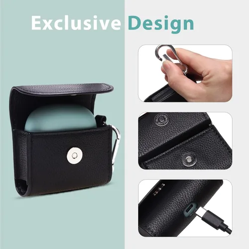 Miniatura 3 de LTGEM - Funda de cuero compatible con Apple AirPods Pro 2 / AirPods 4/2 / Pro & Beats/Samsung Galaxy/JBL/Anker Soundcore/EarFun auriculares