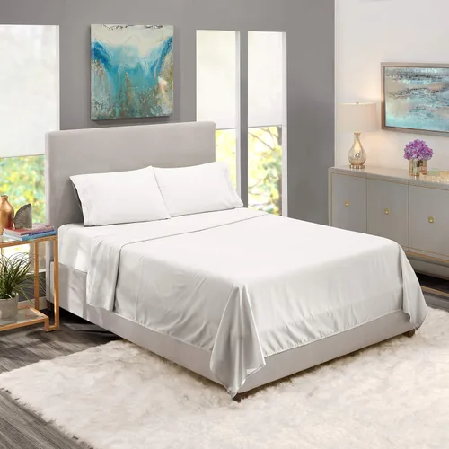 Miniatura 12 de Solo sábana encimera – 1 sábana encimera lisa al tacto de calidad de hotel, 100% algodón, ajuste perfecto para camas individuales de gran