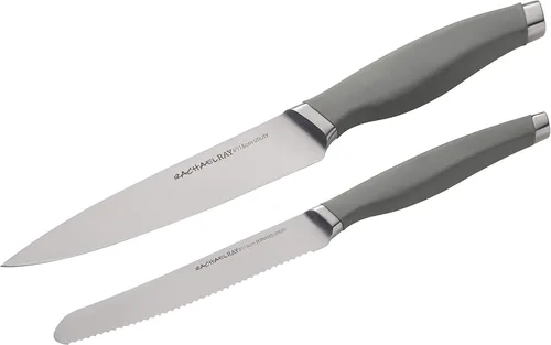 Miniatura 10 de Rachael Ray Juego de cuchillos japoneses de acero inoxidable con fundas, cuchillo de chef de 8 pulgadas, cuchillo Santoku de 5 pulgadas y cuchillo