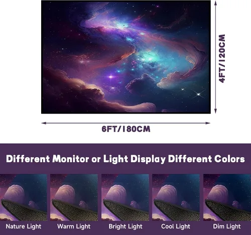Miniatura 2 de Alfombra de Área Galaxy para Dormitorio y Sala de Estar para Niñas, Niños y Niños, Alfombra Grande de Nebulosa Vórtice, Alfombras Decorativas