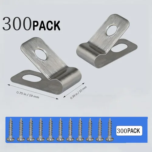Miniatura 3 de 300 abrazaderas de alambre para cercas agrícolas con 300 tornillos de acero inoxidable, clips de alambre para montaje calibre 12-16 alambre soldado