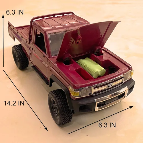 Miniatura 7 de HLSFWDRIVE RC Rock Crawler RC Camión 4x4 Toyota LC79 RC Crawler 1/12 Todo Terreno Pickup a Control Remoto 2.4Ghz Todo Terreno 280 Motor Cepillo