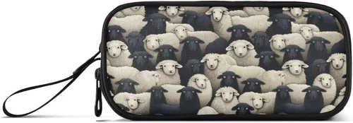 Miniatura 8 de MNSRUU Estuche grande para lápices, estuche de lápices estético de ovejas de animales, organizador de marcadores, caja de lápices para niñas, niños