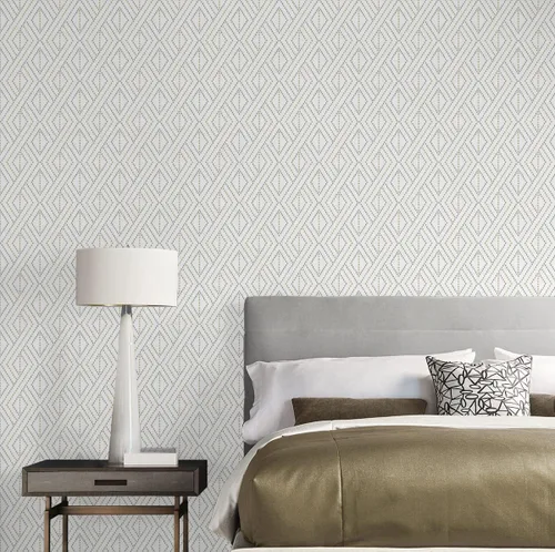 Miniatura 6 de Lillian August NextWall Luxe Haven Boho Grid - Papel tapiz autoadhesivo (Argos gris y amarillo)