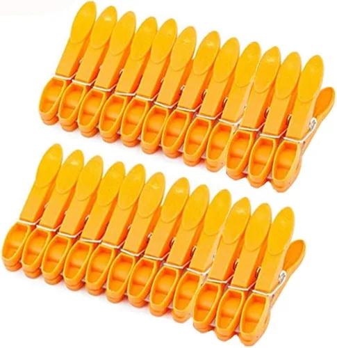 Miniatura 10 de Clips de plástico resistentes antideslizantes para secar la ropa, pinzas resistentes para viajes, paquete de 24