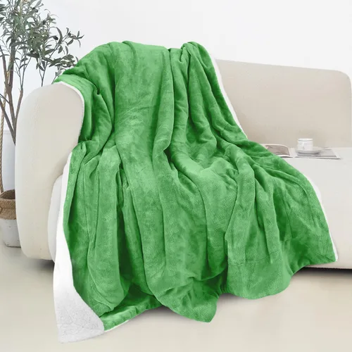 Miniatura 15 de Elegant Comfort - Manta reversible y ultra suave de franela con forro polar - Manta de sherpa navideña de invierno - Ligera, suave y acogedora