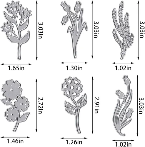 Miniatura 2 de Estivaux 9 piezas de troqueles de hojas de flores para hacer tarjetas, juegos de troqueles de corte de flores florales, plantillas de hojas