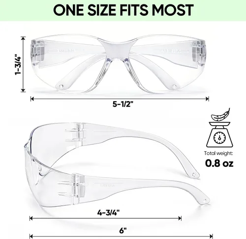 Miniatura 6 de TICONN Gafas de seguridad transparentes para hombres, gafas protectoras resistentes a los arañazos y impactos, cumplen con la norma ANSI Z87.1